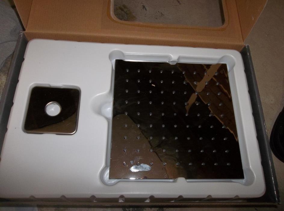 MISSING ARM!! Glacier Bay 58208-0101 One-Spray 8 in. Square Shower head/ Chrome.