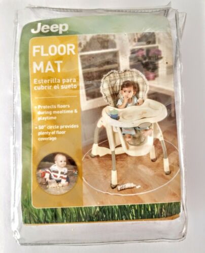 J is for Jeep Baby High Chair Floor Protector, Clear, Plastic, Toddler Booster