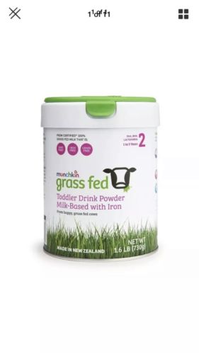 Munchkin Grass Fed Toddler Drink Powder with Iron Stage 2 (1 - 3 yrs)! 3 Can Lot