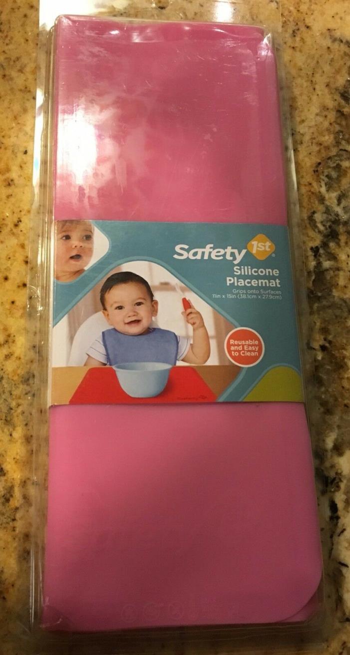 NEW! Safety 1st Silicone Grip Placemat for Baby or Child, Dishwasher-Safe! PINK