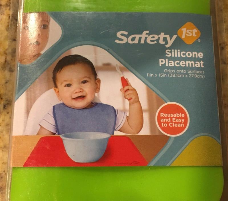NEW! Safety 1st Silicone Grip Placemat for Baby or Child, Dishwasher-Safe! GREEN