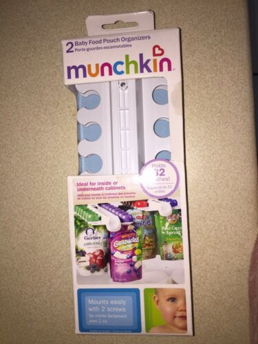NIP Munchkin Baby Food Pouch Organizers Holder Sliding Cabinet Shelf Rack 2 Pack