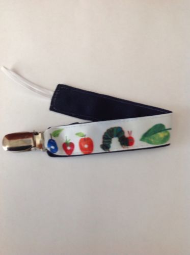 Baby Boy Girl Pacifier Clip Holder Ribbon The Very Hungry Caterpillar Eric Carle