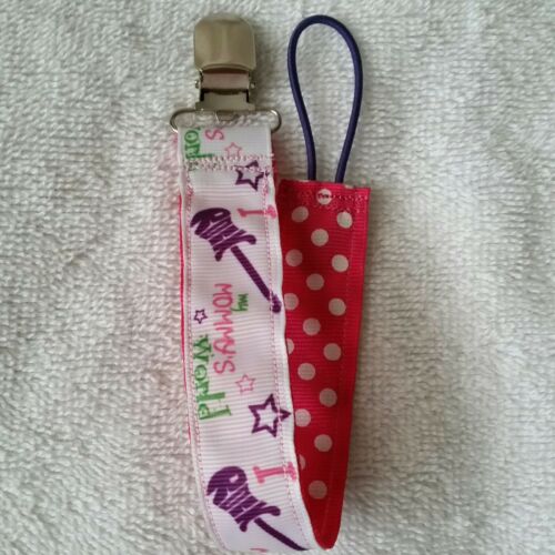 Baby Soother/Pacifier Holder w/Metal/I Rock Mommy's World