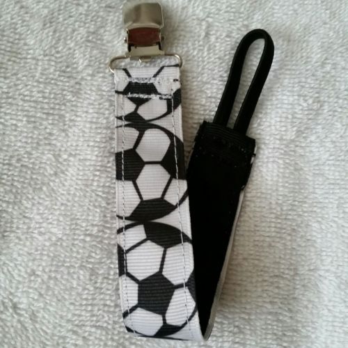 Baby Soother/Pacifier Holder w/Metal Clip/Soccer