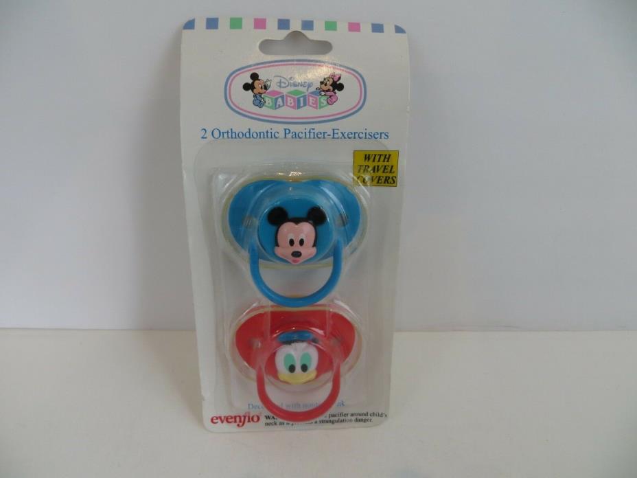 Disney Pacifiers Vintage 1994 Evenflo Mickey Mouse Donald Duck NEW VTG loc217