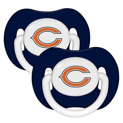 Chicago Bears Pacifiers 2 Pack Set Infant Baby Fanatic BPA Free NFL