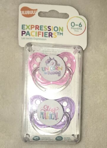 Ulubulu Expression Pacifiers 0-6 Months “Unicorn In Training” “Stay Magical”