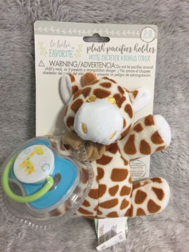 Le Bebe GIRAFFE Plush Lovey Pacifier Holder with Pacifier NEW