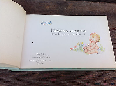 Antique 1937  Baby Boy Precious Moments Book - Birth to Age Fourteen
