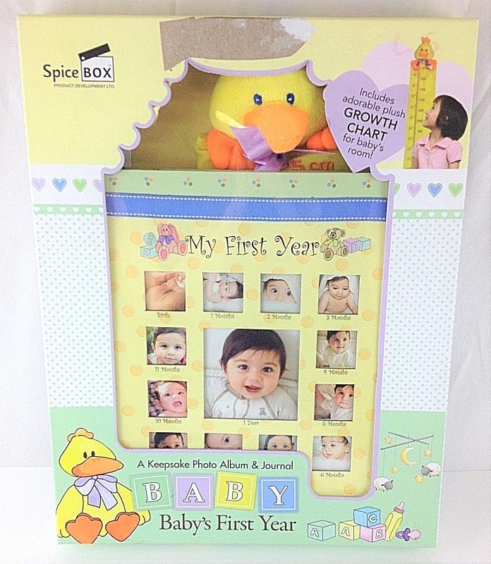 Spice Box A Keepsake Photo Album & Journal w/Plush Growth Chart Baby's 1st Year
