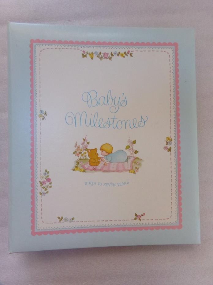 NEW VTG Baby Birth - 7 Year Shower Gift Memory Milestones Keepsake Brag Book USA