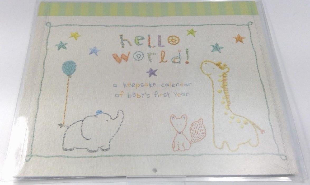 C.R. Gibson baby first year calendar keepsake Hello World! 2014 Cathy Heck