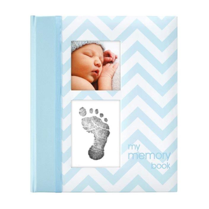 Pearhead First 5 Years Chevron Baby Memory Book with Clean-Touch Safe Ink Pad to