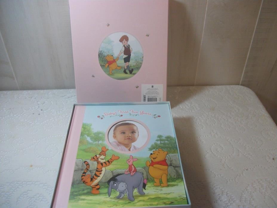 Winnie the Pooh Girls Baby Book First Five Years Keepsake Compartments , NEW