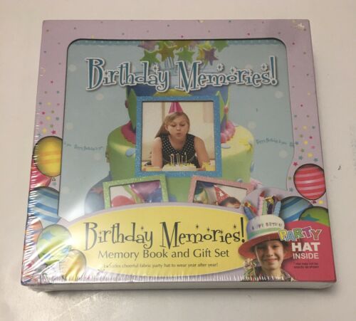 Birthday Baby Book Shower Gift Set Boy/Girl Picture Frame Photo Prop Hat Candles