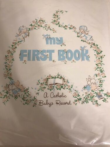 Catholic Baby Book Record of life First Communion milestones vtg 1970 sweet NEW