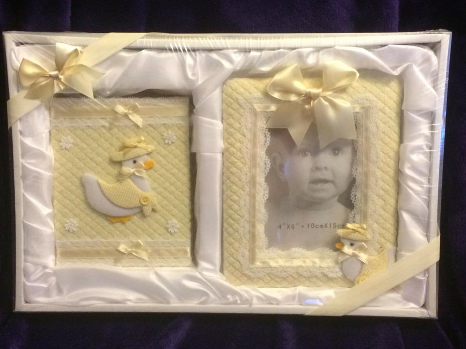 Newborn Baby Photo Album And Frame Gift Set Yellow Ducks