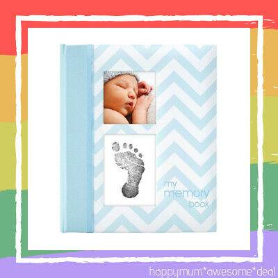 Baby Boy Memory Keepsake Book Footprint Touch Pad Photo Album Journal Record New