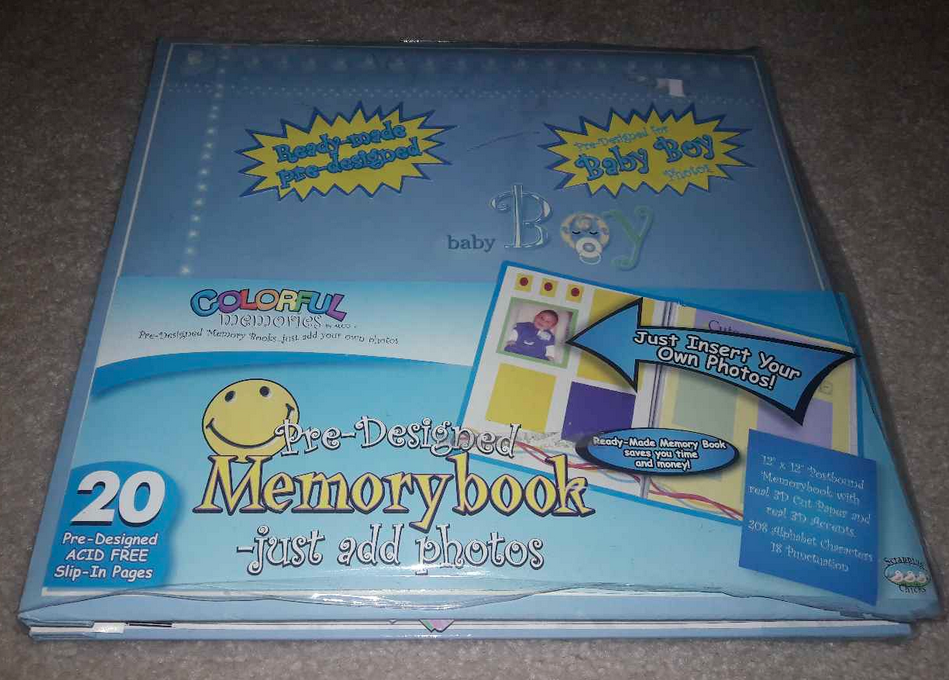 Baby Boy Memory Book Scrapbook Ready Made Pre-Designed Pages 12X12 NEW