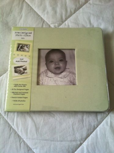 NEW BABY BOOK ALBUM 8x8 COLORBOK PALE GREEN