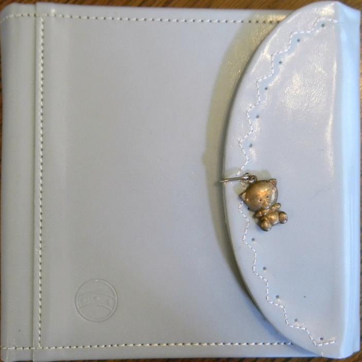 Baby Blue Photo Album w/ Teddy Bear Trinket, Magnetic Closure, 40 pages