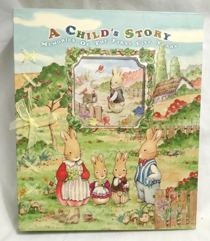 RARE Baby Book Photo Album Childs First Five Years Sweet Family Rabbits Pecoware