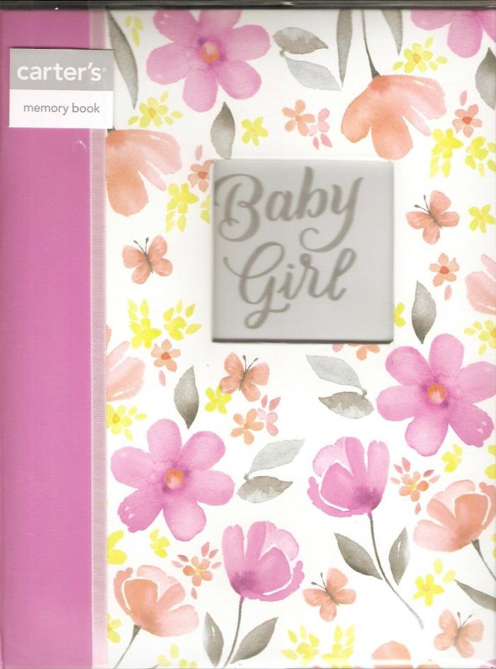 NEW Carters Pink Pretty Patterns Floral Baby Girl Memory Book