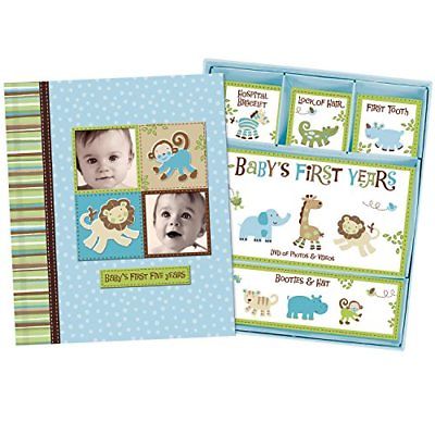 Baby Boy Memory Book Hardcover Record Babys First Five Years Diary Precious Box