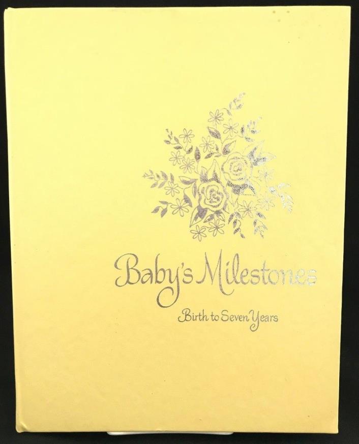 Vintage Baby's Milestones Birth to 7 Years Yellow Baby Book C. R. Gibson UNUSED