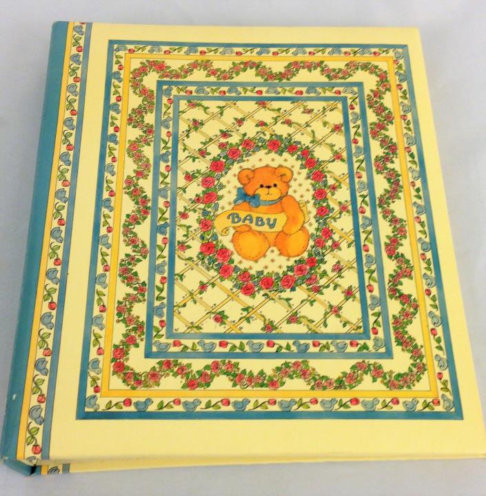 CR Gibson Gifts Baby Book Album Yellow / Teddy Bear / Memory Book Keepsake [bB1]