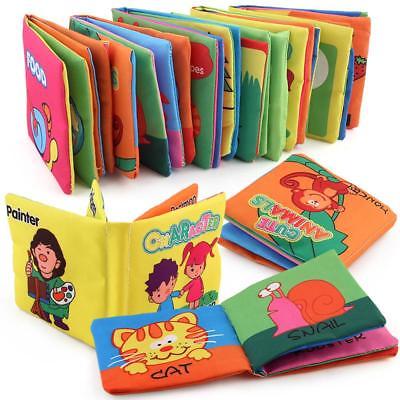 1 pc Fabric Cloth Language Baby 8 Page Books Learning&Education Cartoon Book 0~1