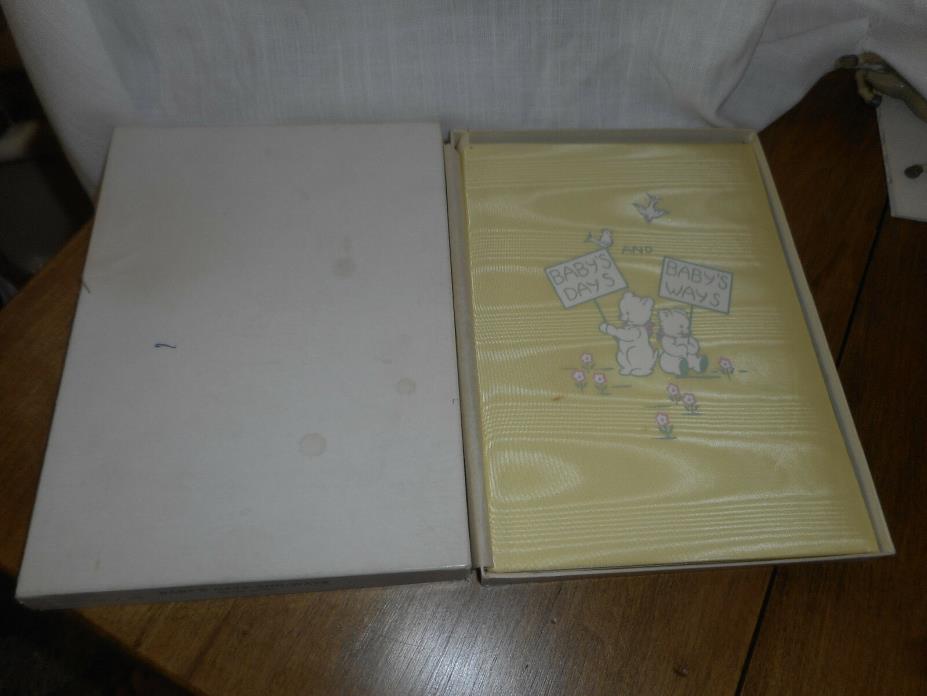Vintage Gibson Baby Days and Ways Record Book Yellow - Unused