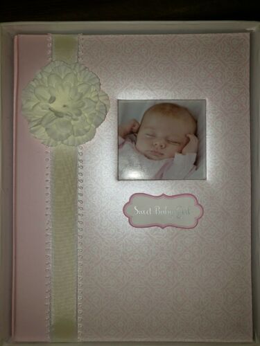 CR Gibson Pink Cream Flower Bella Sweet Baby Girl Memory Keepsake Book 1st 5 Yrs