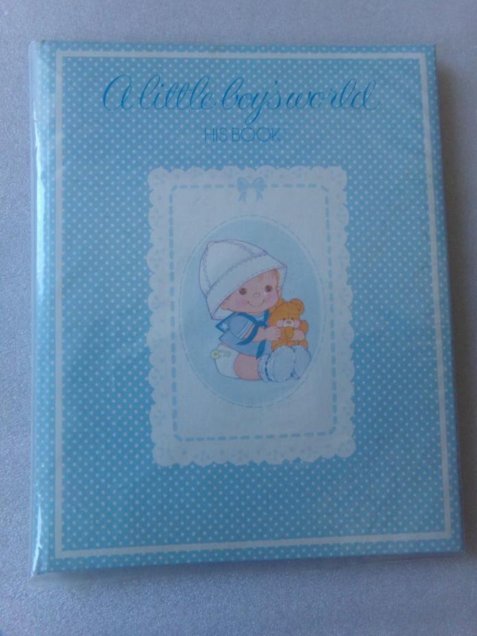 Vtg Boys Birth- 5yr Shower Gift Memory Milestones BLUE Keepsake Brag Baby Book