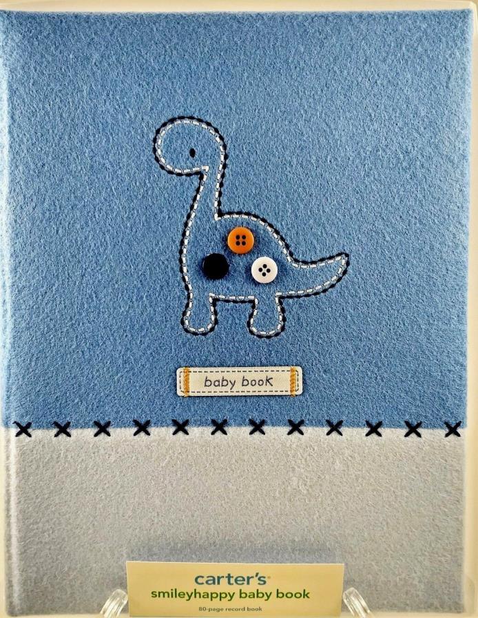 CARTER'S Boys Baby Book NEW Blue Dinosaur 80 Page Record Memories Keepsake Album