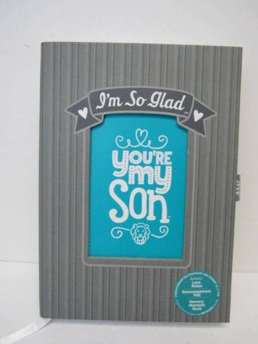 New I'm So Glad You're My Son Baby Memory Kit Book Box Notes Keepsakes
