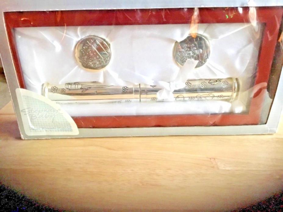 Stephan Baby Silver Keepsake Gift Set-First Curl, Tooth & Birth Certificate