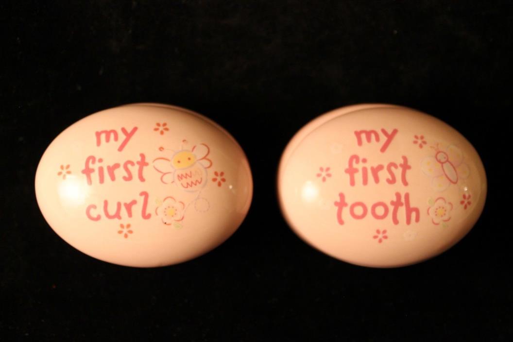 Baby Girl My First Keepsake Tooth Box  Hair Curl Pink Infant Newborn Shower Gift