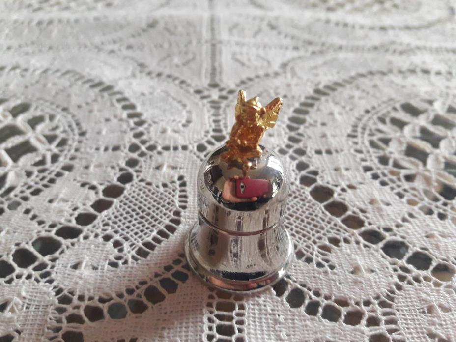 Silver Tooth Fairy Mini  Box with Gold Tone Fairy on Lid /MINT Condition