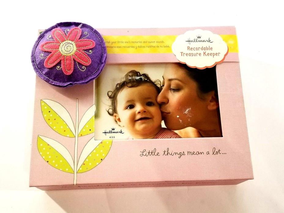Hallmark Baby Box Memories Keeper Pink & Purple Message Record Shower Gift