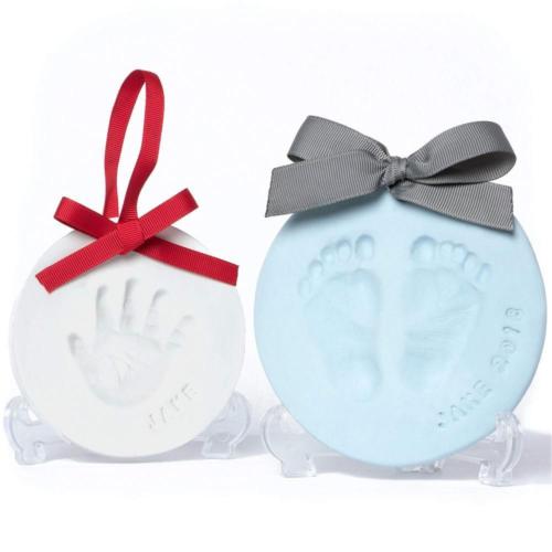 Baby Leon Footprint Ornament Kit | White + Blue Clay Molds & Paint Set |...