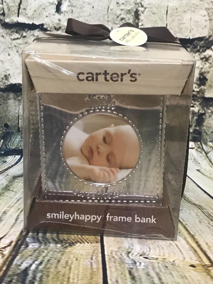 Carter's Silver Cube Picture Frame Bank - Baby Shower Gift, Nursery Decor