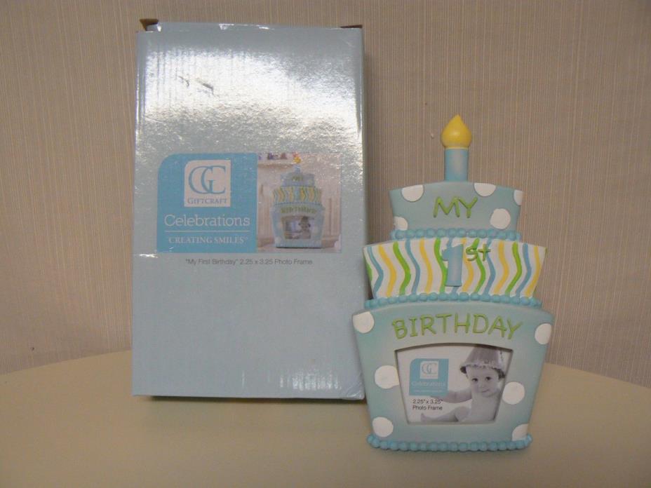 Giftcraft BLUE MY FIRST BIRTHDAY PHOTO FRAME 2.25