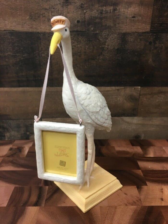 New Russ Baby Expressions of Love Delivery Stork Holding Picture Frame PINK GIRL