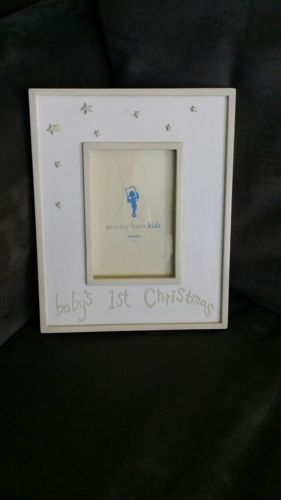 Beautiful Heavy Baby's First Christmas Frame by Pottery Barn Kids Monochromatic