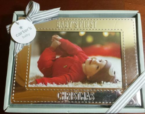 Carter's Baby's First Christmas Silver 4X6 picture Frame
