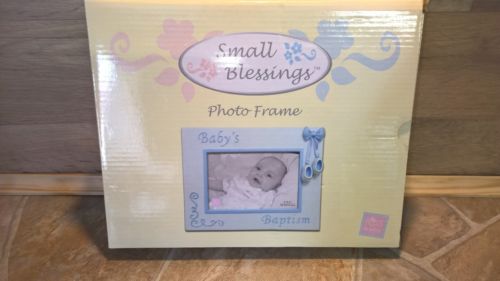 Russ Berrie Small Blessings Baby's  Photo Frame, Blue with small shoes