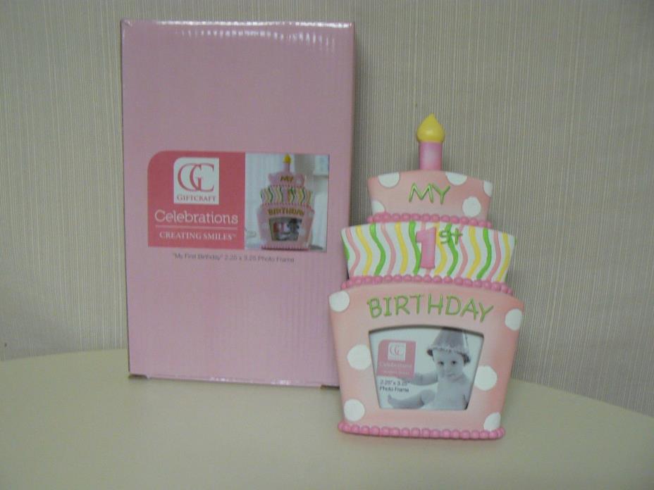 Giftcraft PINK MY FIRST BIRTHDAY PHOTO FRAME 2.25