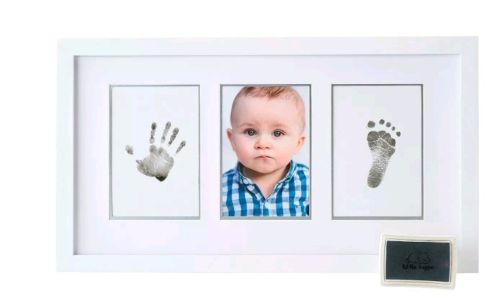 Baby Handprint Kit by Little Hippo, DELUXE EDITION! Newborn Baby Picture Frame &